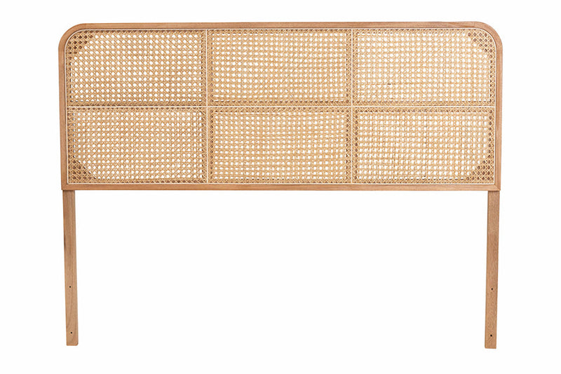 Lindo Natural Brown Finished Bayur Wood and Rattan Queen Size Headboard Baxton