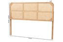 Lindo Natural Brown Finished Bayur Wood and Rattan Queen Size Headboard Baxton