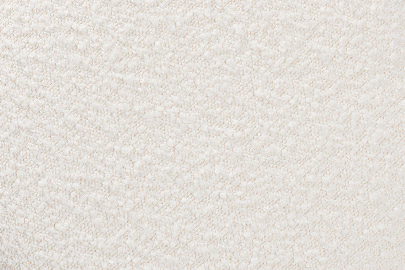 Abella Japandi Cream Boucle Fabric and Walnut Brown Ottoman Footstool Baxton