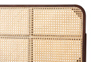 Lindo Dark Brown Finished Bayur Wood and Natural Rattan Queen Size Headboard Baxton