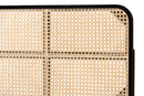 Lindo Black Finished Bayur Wood and Natural Rattan Queen Size Headboard Baxton