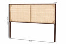 Nada Dark Brown Finished Bayur Wood and Natural Rattan Queen Size Headboard Baxton