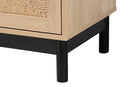 Jiro Light Brown and Black 2-Door Storage Cabinet Baxton