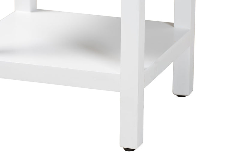 Lancashire White 1-Drawer End Table Baxton