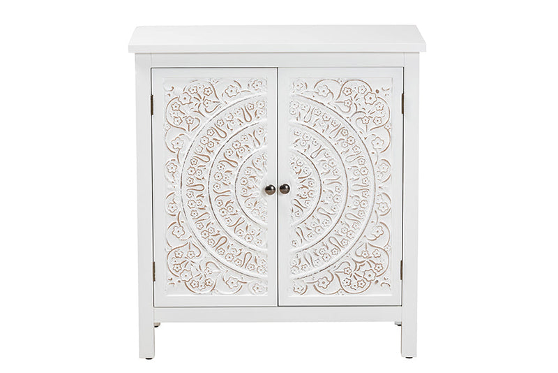 Lancashire White 2-Door Storage Cabinet Baxton