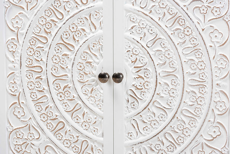 Lancashire White 2-Door Storage Cabinet Baxton