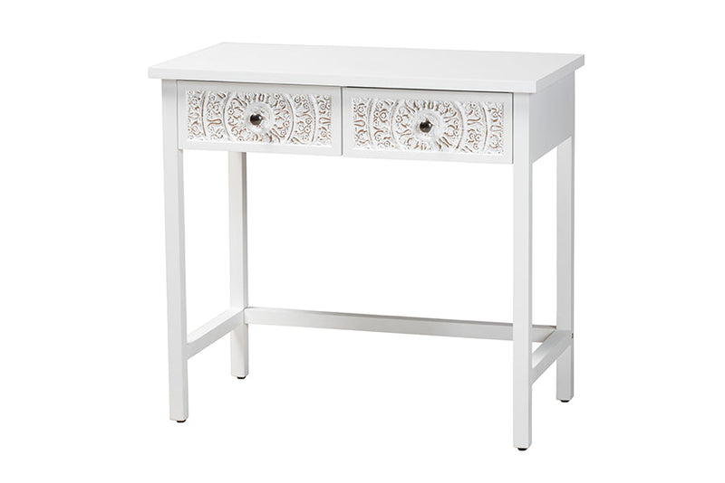 Lancashire White 2-Drawer Console Table Baxton