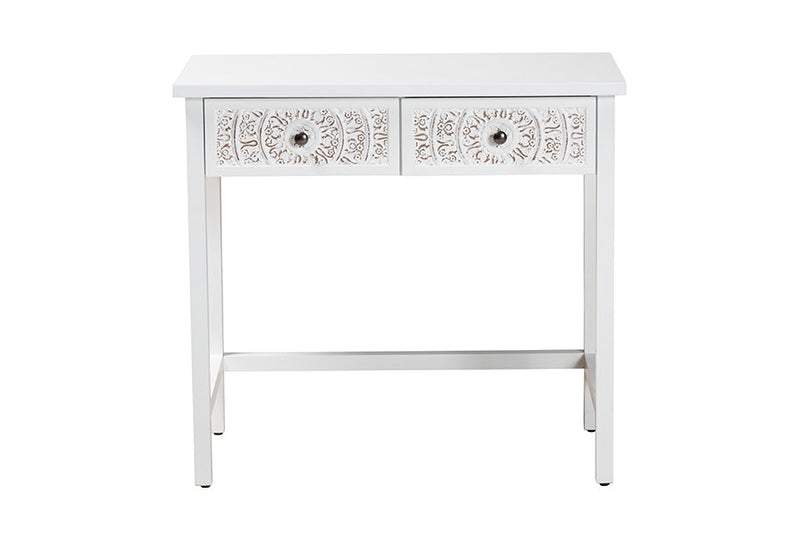 Lancashire White 2-Drawer Console Table Baxton