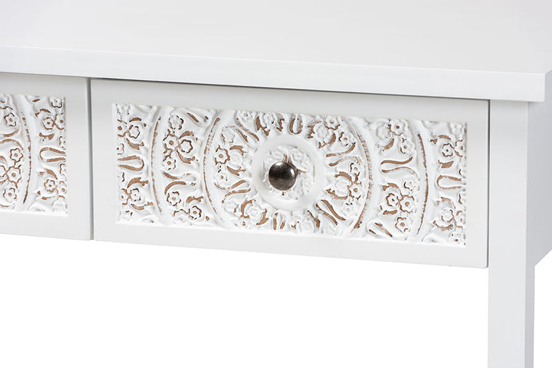Lancashire White 2-Drawer Console Table Baxton