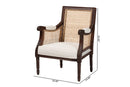 Ryland Beige Fabric and Dark Brown Accent Chair Baxton