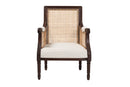 Ryland Beige Fabric and Dark Brown Accent Chair Baxton