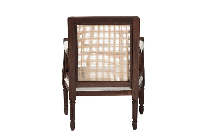 Ryland Beige Fabric and Dark Brown Accent Chair Baxton
