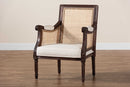 Ryland Beige Fabric and Dark Brown Accent Chair Baxton