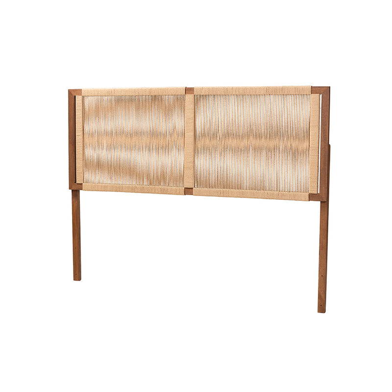 Lissette Walnut Brown Finished Bayur Wood Queen Size Headboard Baxton