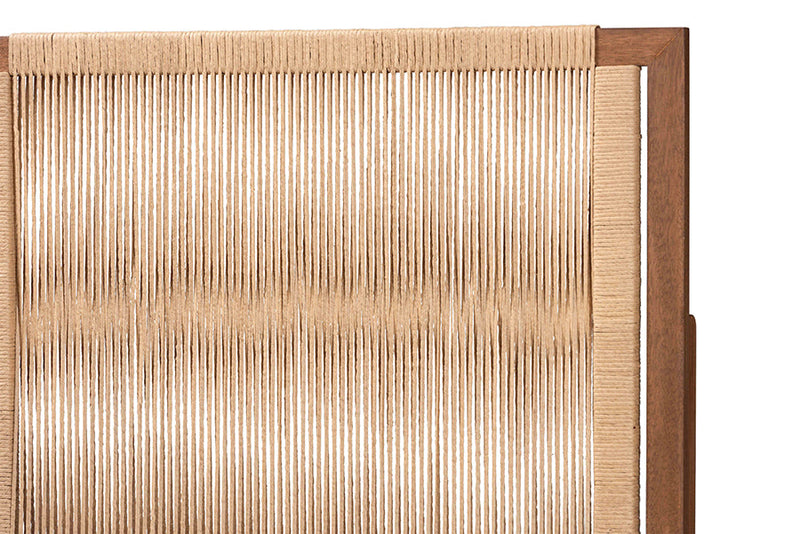 Lissette Walnut Brown Finished Bayur Wood Queen Size Headboard Baxton