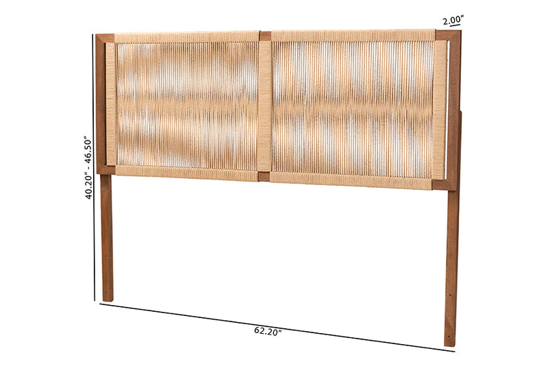 Lissette Walnut Brown Finished Bayur Wood Queen Size Headboard Baxton