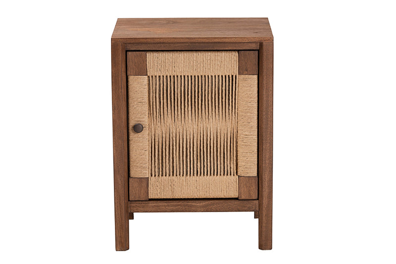 Lissette Modern Bohemian Walnut Brown Finished Bayur Wood Nightstand