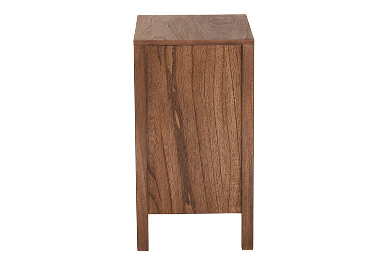 Lissette Walnut Brown Finished Bayur Wood Nightstand Baxton