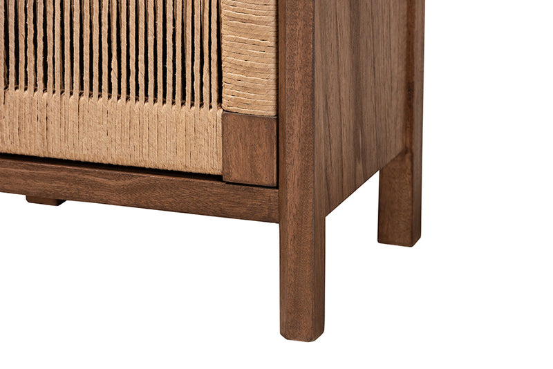 Lissette Modern Bohemian Walnut Brown Finished Bayur Wood Nightstand