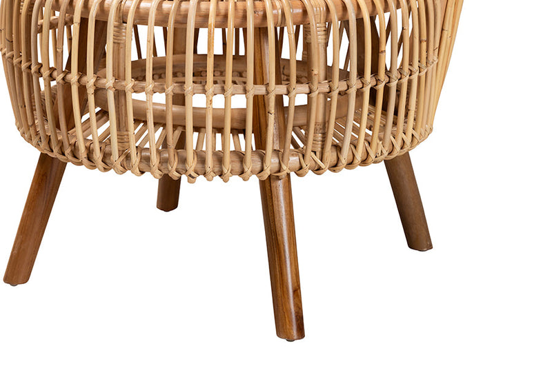 Melle Natural Rattan Wide Seat Lounge Chair Baxton
