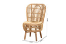 Melle Natural Rattan Tall Lounge Chair Baxton