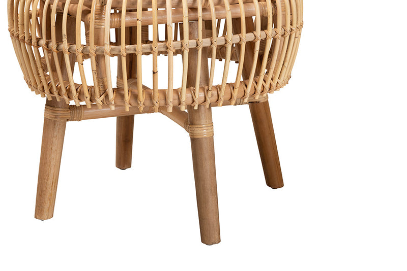 Melle Natural Rattan Tall Lounge Chair Baxton