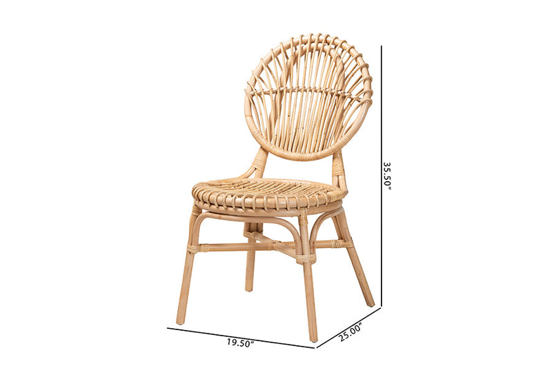 Alinia Natural Brown Rattan Dining Chair Baxton