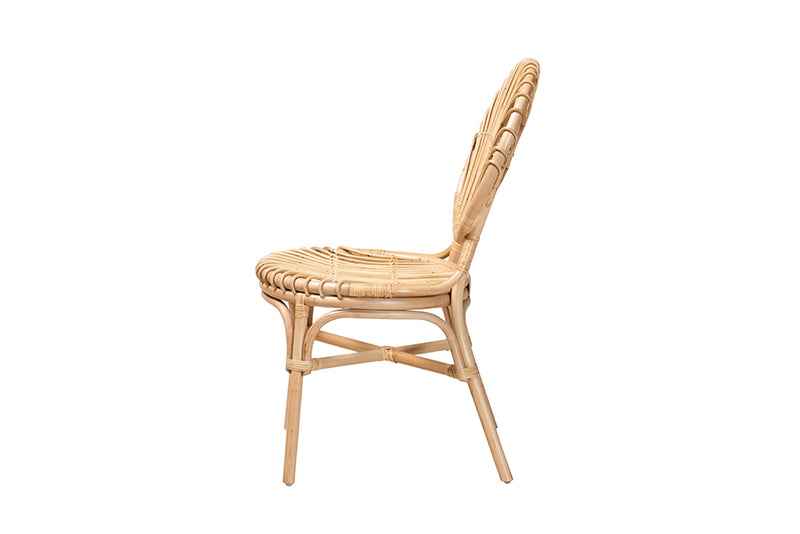 Alinia Modern Bohemian Natural Brown Rattan Dining Chair