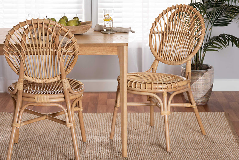 Alinia Natural Brown Rattan Dining Chair Baxton
