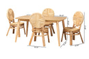 Montclare Natural Brown Rattan 5-Piece Dining Set Baxton