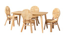 Montclare Natural Brown Rattan 5-Piece Dining Set Baxton