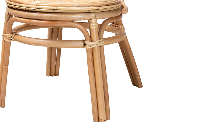 Montclare Natural Brown Rattan 5-Piece Dining Set Baxton