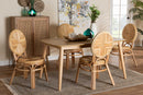 Montclare Natural Brown Rattan 5-Piece Dining Set Baxton