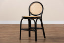 Denver Two-Tone Black and Natural Brown Rattan Counter Stool Baxton