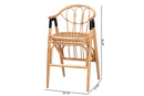 Leland Natural Brown Rattan Counter Stool Baxton