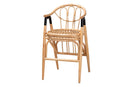 Leland Natural Brown Rattan Counter Stool Baxton
