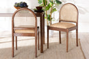 Newman Natural Rattan and Acacia Wood 2Pc Dining Chair Set Baxton