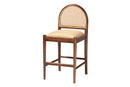 Newman Natural Rattan and Acacia Wood Counter Stool Baxton
