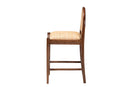 Newman Natural Rattan and Acacia Wood Counter Stool Baxton