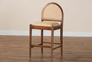 Newman Natural Rattan and Acacia Wood Counter Stool Baxton