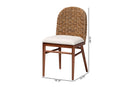 Euclid Walnut Brown Finished Acacia Wood and Seagrass Dining Chair Baxton