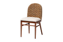 Euclid Walnut Brown Finished Acacia Wood and Seagrass Dining Chair Baxton