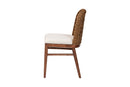 Euclid Walnut Brown Finished Acacia Wood and Seagrass Dining Chair Baxton