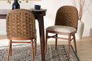 Euclid Walnut Brown Finished Acacia Wood and Seagrass Dining Chair Baxton