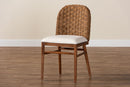 Euclid Walnut Brown Finished Acacia Wood and Seagrass Dining Chair Baxton
