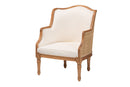 Lylah Beige Fabric and Honey Oak Accent Chair Baxton