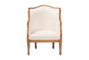 Lylah Beige Fabric and Honey Oak Accent Chair Baxton