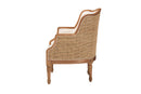 Lylah Beige Fabric and Honey Oak Accent Chair Baxton