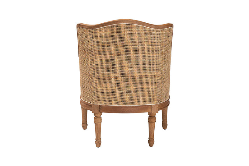Lylah Beige Fabric and Honey Oak Accent Chair Baxton