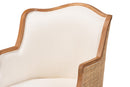 Lylah Beige Fabric and Honey Oak Accent Chair Baxton